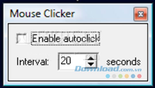 Giao diện phần mềm Mouse Clicker