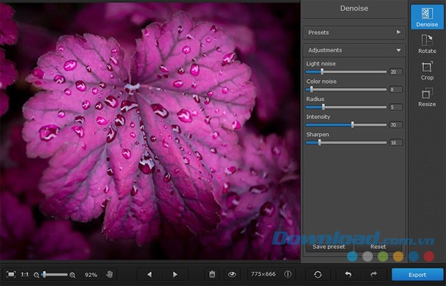 Giảm tình trạng nhiễu hạt ảnh bằng ứng dụng Movavi Photo DeNoise cho máy tính