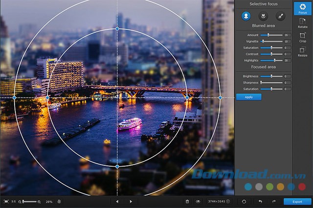 Làm mờ bức ảnh bằng ứng dụng Movavi Photo Focus cho máy tính