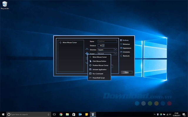 Thiết lập Move Mouse