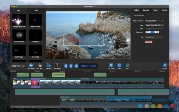 Movie Edit Pro cho Mac chèn phụ đề lên phim