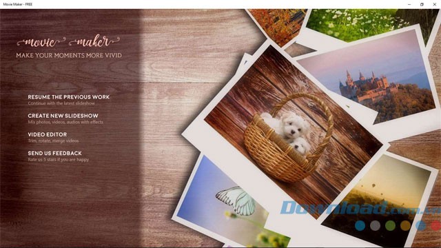 Tạo video từ ảnh, video clip...