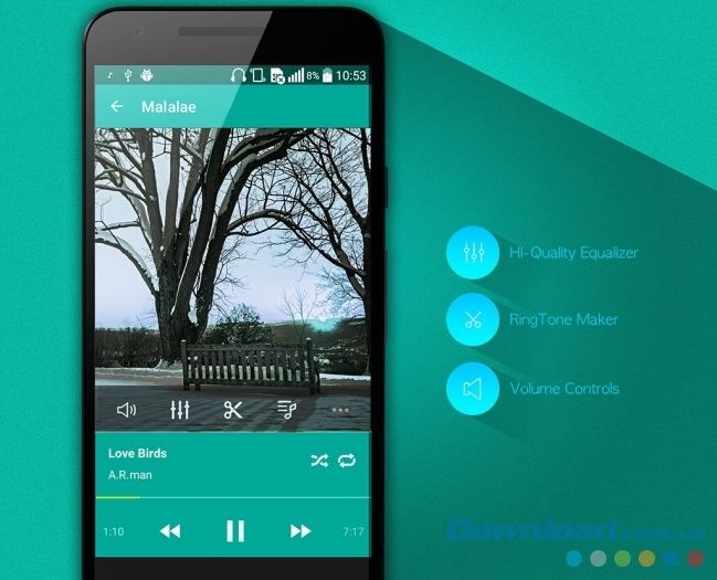 Giao diện nghe nhạc của MP3 Player for Android