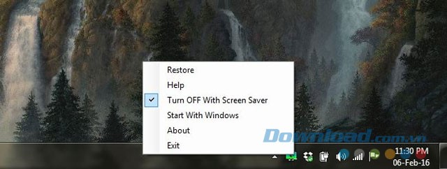 Biểu tượng của ứng dụng tại khay hệ thống