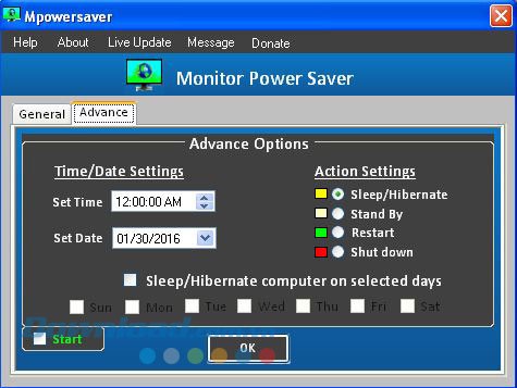 Các lựa chọn cài đặt nâng cao của phần mềm