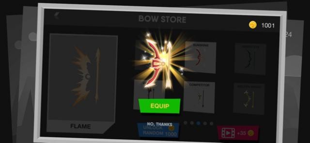 Game Mr Bow Stickman Archer có rất nhiều cung và tên cho bạn lựa chọn
