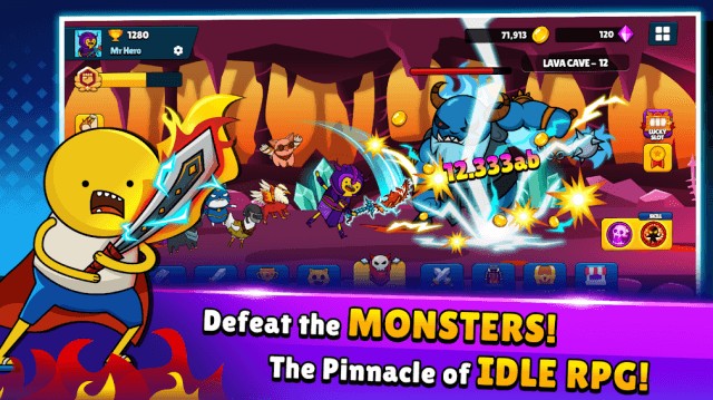 Đánh bại quái vật trong game Mr Hero