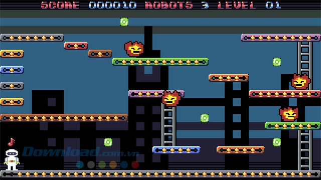 Điều khiển nhân vật thu thập bóng đèn và né tránh kẻ địch trong game vui cho PC Mr. Robot