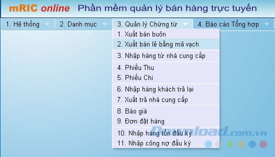 Các chức năng của MRic Online