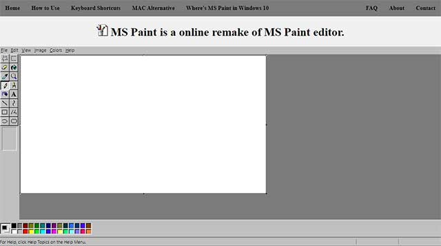 Giao diện của MS Paint online giống với Paint trong các phiên bản Windows cũ