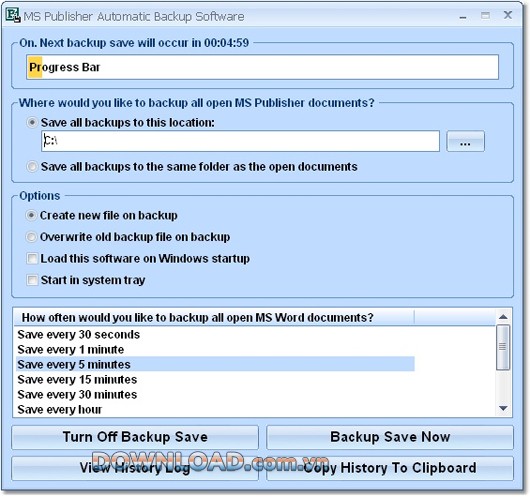 MS Publisher Automatic Backup Software