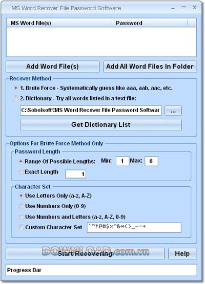 MS Word Recover File Password Software