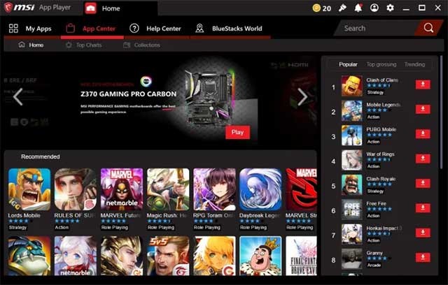 MSI App Player hoạt động giống BlueStacks