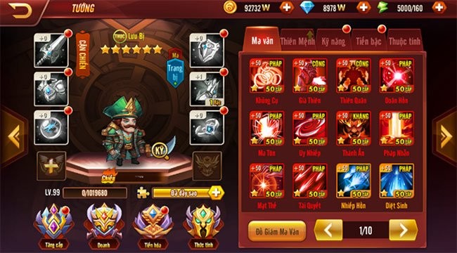 Trang bị cho nhân vật trong MT Tam Quốc