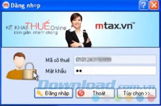 Giao diện đăng nhập vào MTAX Desktop