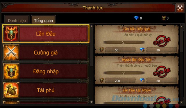 Hệ thống thành tựu trong game MU Origin-VN