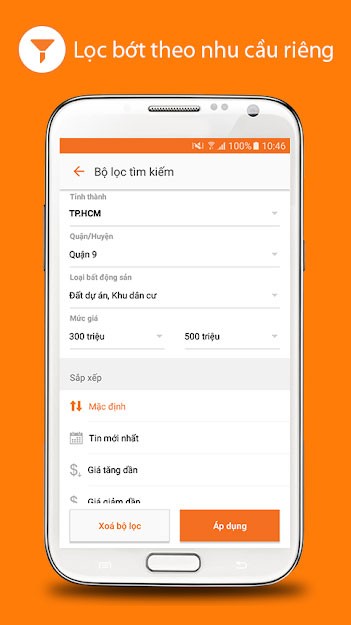 Bộc lọc tìm kiếm trên Mua bán
