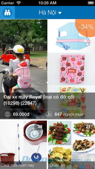 Giao diện chính của MuaChung