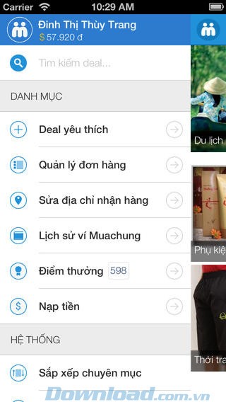 Danh mục chính trên MuaChung