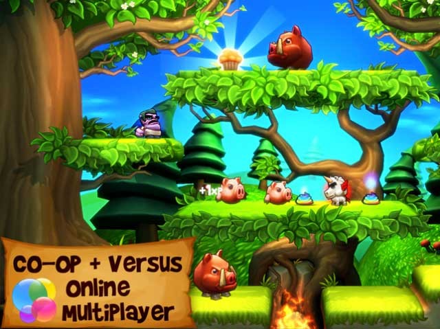 Giúp chàng hiệp sĩ thu thập những chiếc bánh xốp phép thuật trong game Muffin Knight