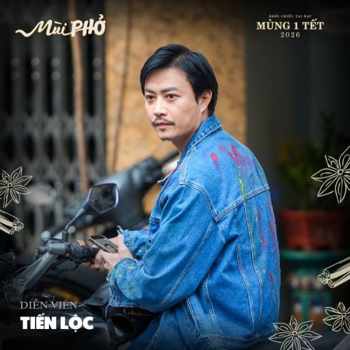 Tiến Lộc vai con trai ông Mùi, là một họa sĩ có râu tóc lồm xồm