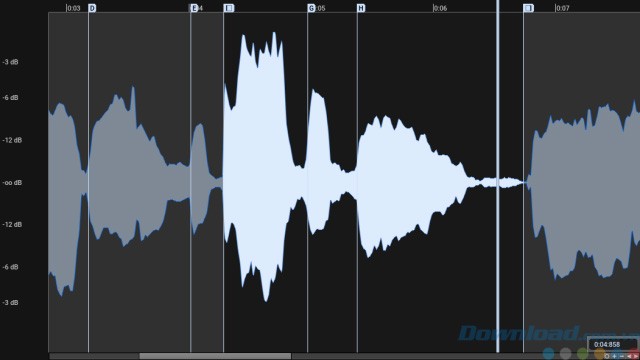 Giao diện MuLab khi chỉnh sửa âm thanh