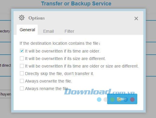 Các lựa chọn chia sẻ file