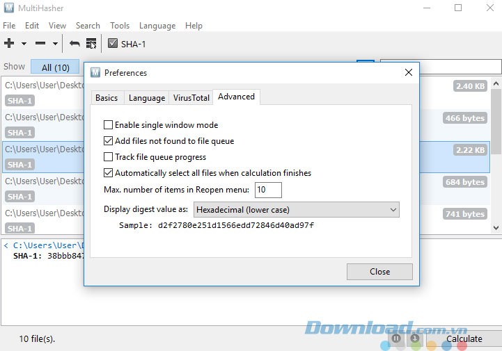 Lựa chọn cài đặt