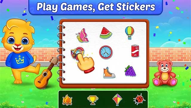 Chơi các mini game vui nhộn để nhận được những sticker dễ thương