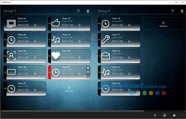 Ứng dụng hẹn giờ máy tính MultiTimer