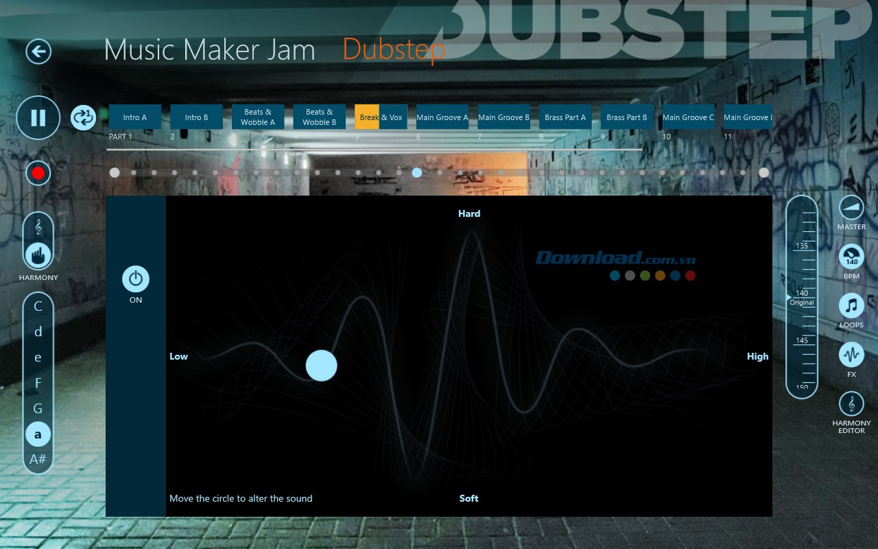 Tạo ra các thay đổi âm thanh theo thẩm mỹ âm nhạc của bạn với Music Maker Jam
