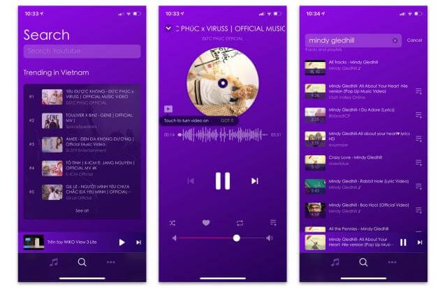 Nghe nhạc trực tuyến, tìm kiếm những bản nhạc HOT, thịnh hành nhất