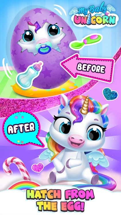 Game chăm sóc kỳ lân dễ thương cho bé - My Baby Unicorn