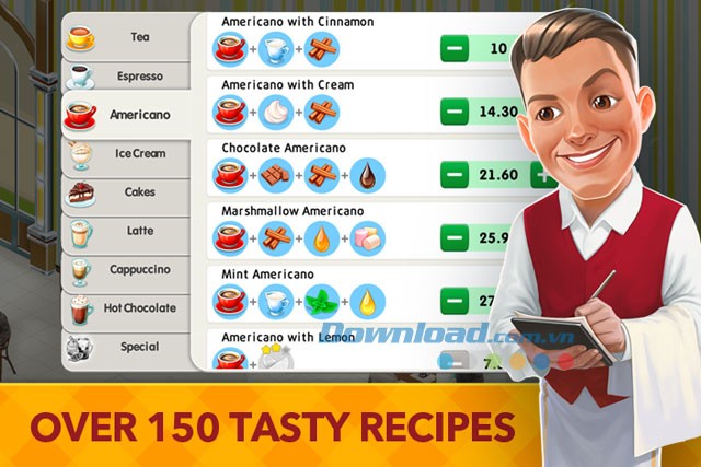 Giao diện trong game My Cafe: Recipes & Stories