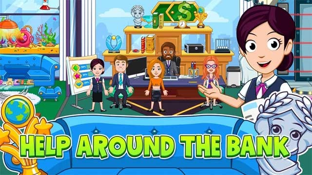 Khám phá các công việc trong ngân hàng và giúp đỡ nhân viên trong My City: Bank