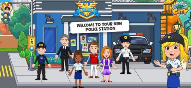 Bé trở thành cảnh sát và khám phá sở cảnh sát trong game My City: Cops and Robbers