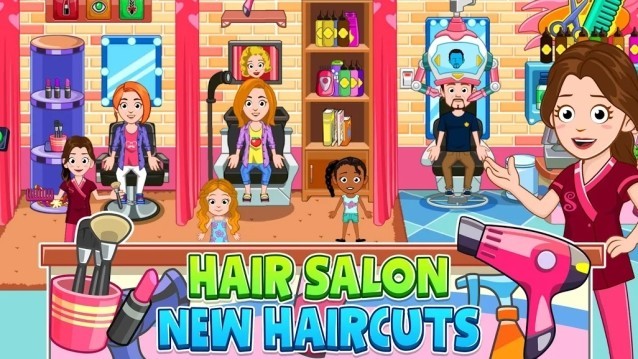 Làm tóc tại salon tóc