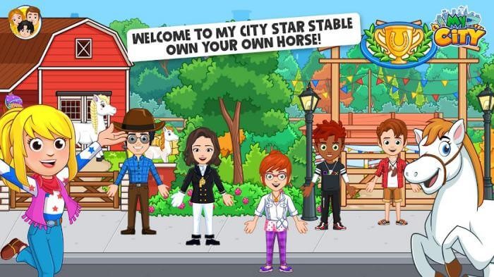Tới trại nuôi ngựa và chăm sóc những chú ngựa dễ thương trong game My City: Star Stable