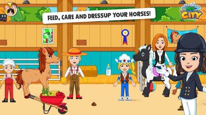 Cho ăn, chăm sóc và trang bị đồ cho ngựa