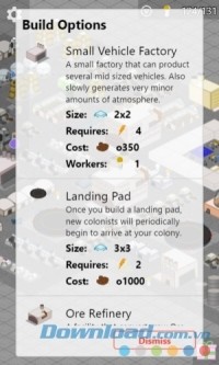 Tùy chọn xây dựng thành phố giả tưởng trong My Colony cho Android