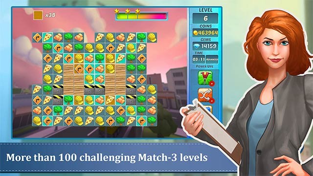 My Downtown sở hữu lối chơi match-3 quen thuộc