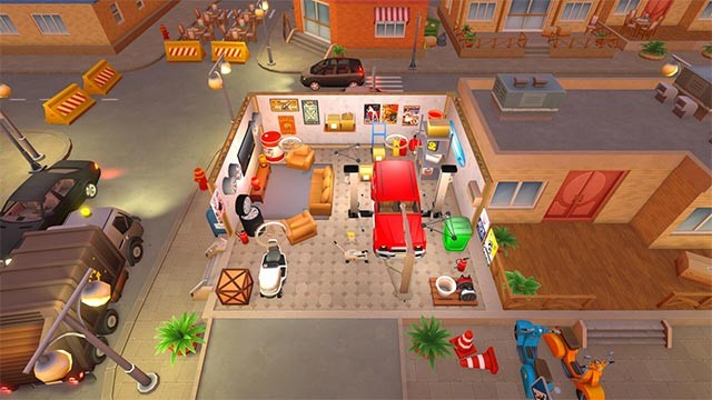 Chơi game My Dream Garage ở góc nhìn top-down giúp bao quát toàn bộ
