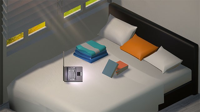 Có thể đặt đồ vật lên mặt ghế sofa, giường... để cá nhân hóa không gian