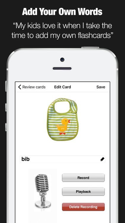 Thêm từ vựng của riêng bạn vào ứng dụng My First Words
