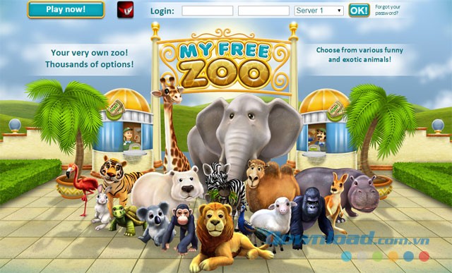 Giao diện đăng nhập game My Free Zoo