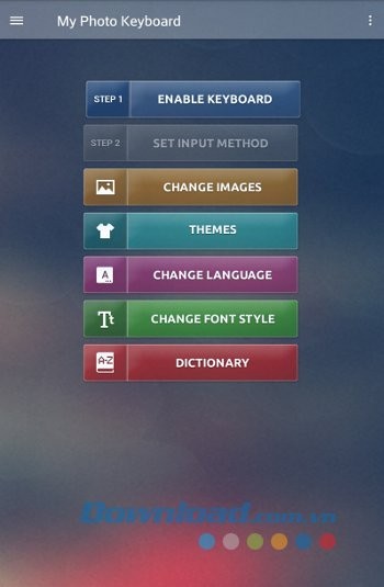 Giao diện ứng dụng My Photo Keyboard