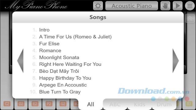 Danh sách bản nhạc