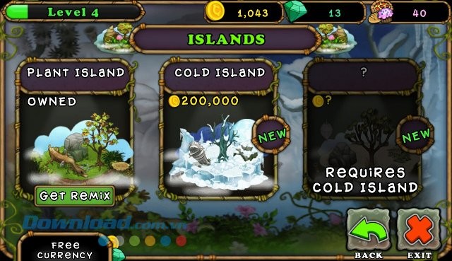 My Singing Monsters gồm rất nhiều hòn đảo khác nhau