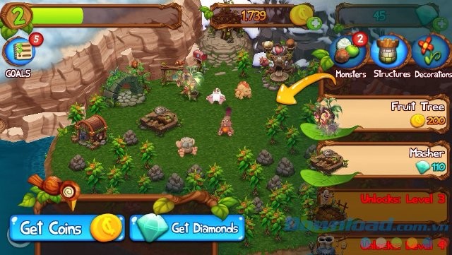 Sắp xếp công trình trên đảo