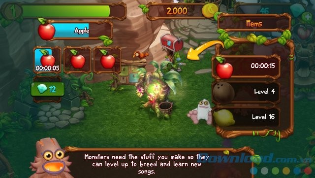 Trồng cây ăn quả để nuôi quái